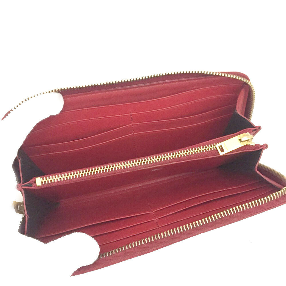SAINT LAURENT Calfskin Classic Zip Around Continental Wallet Rouge Orient