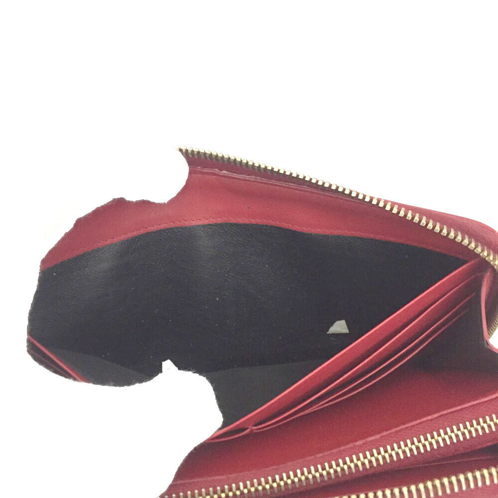 SAINT LAURENT Calfskin Classic Zip Around Continental Wallet Rouge Orient