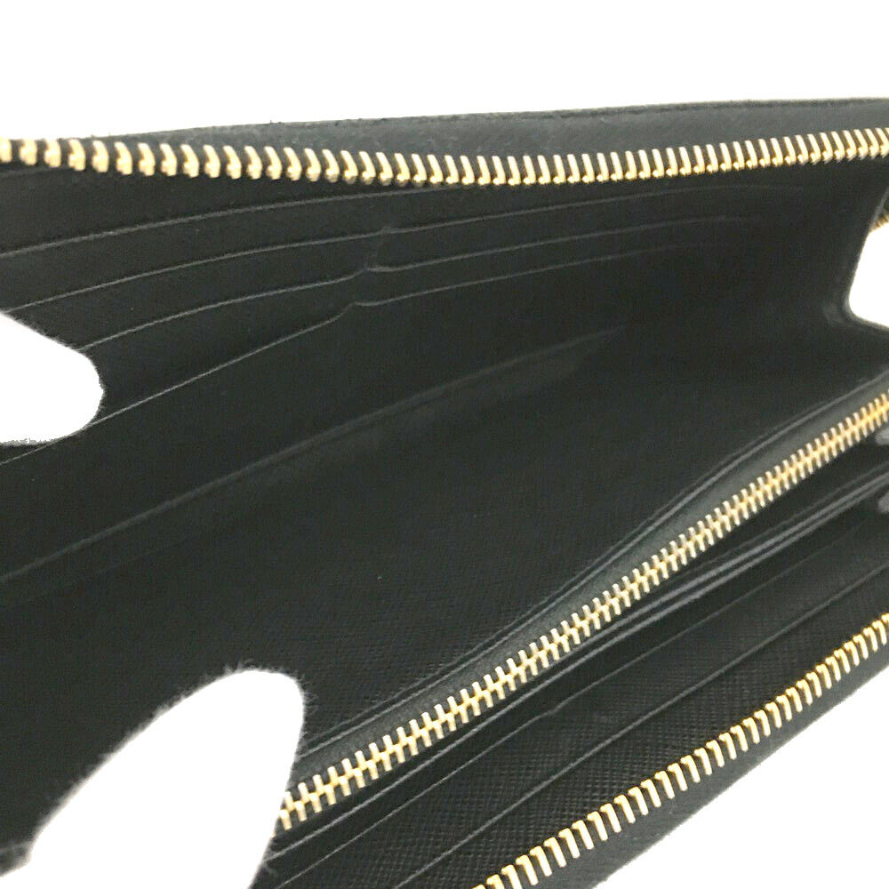 USED PRADA Saffiano Zip Around Wallet Black