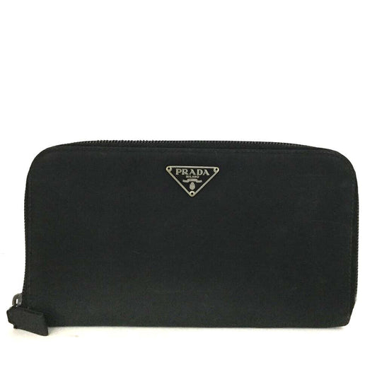 PRADA Tessuto Nylon Zip Around Wallet Nero Black