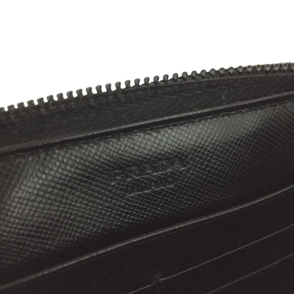 PRADA Tessuto Nylon Zip Around Wallet Nero Black