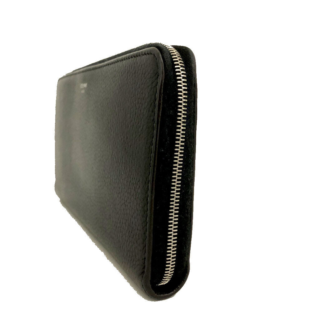 CELINE Calfskin Large Zip Around Multifunction Wallet Black Citron