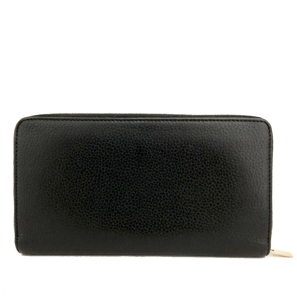 CELINE Calfskin Large Zip Around Multifunction Wallet Black Citron