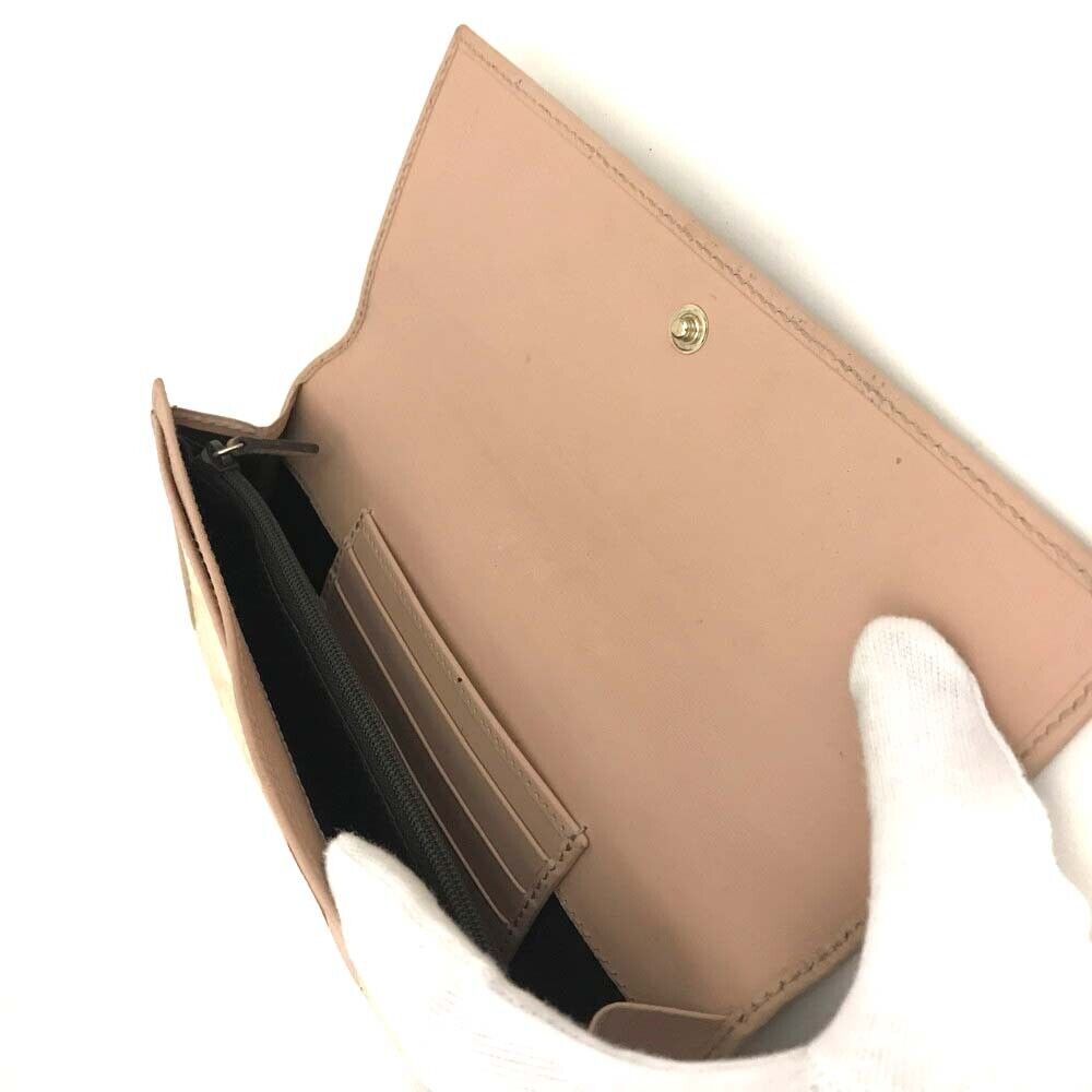 GUCCI GG Supreme Bi Folded Compact Wallet Pink and Beige