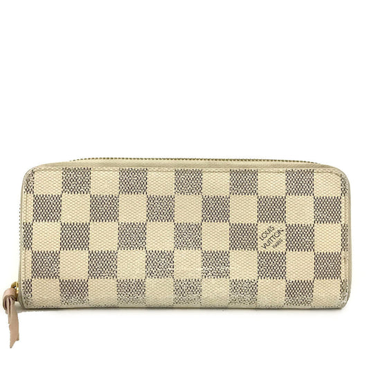 LOUIS VUITTON Damier Azur Clemence Wallet Rose Ballerine  GI4116