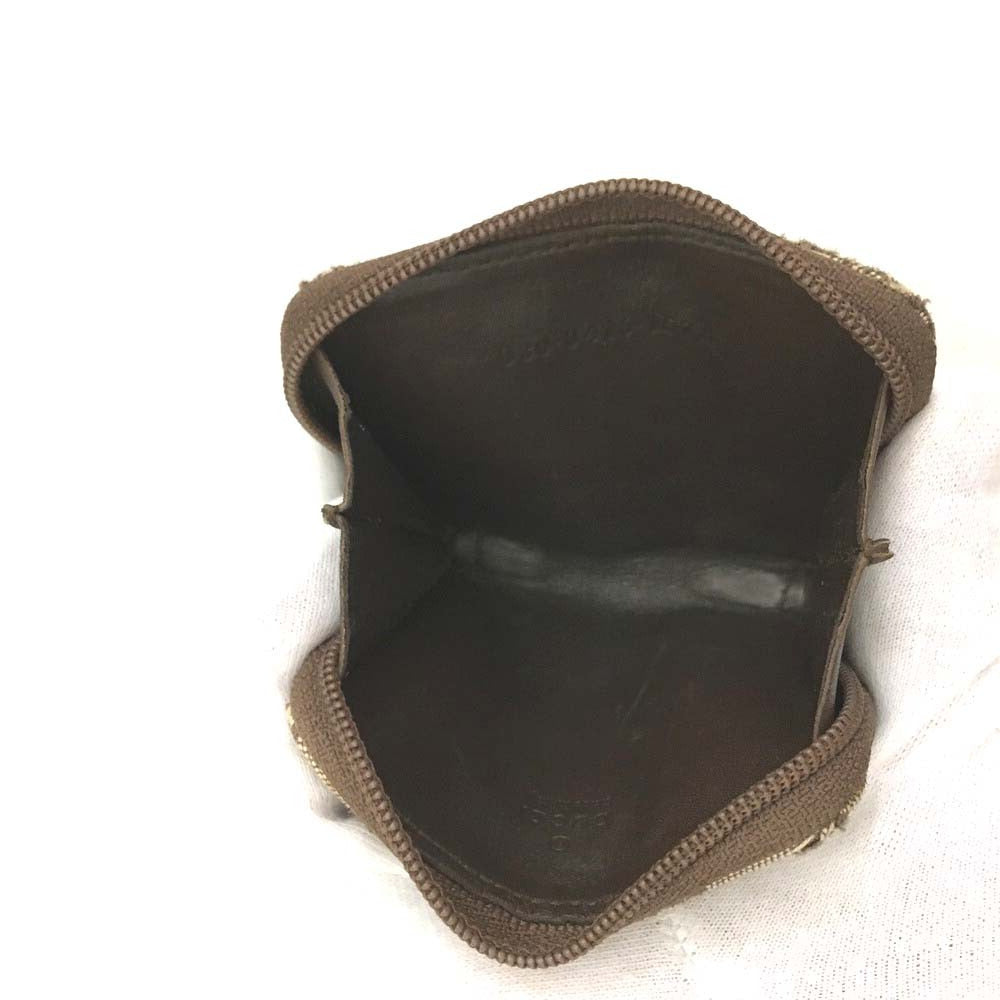 GUCCI Monogram Zip Lovely Coin Purse Brown