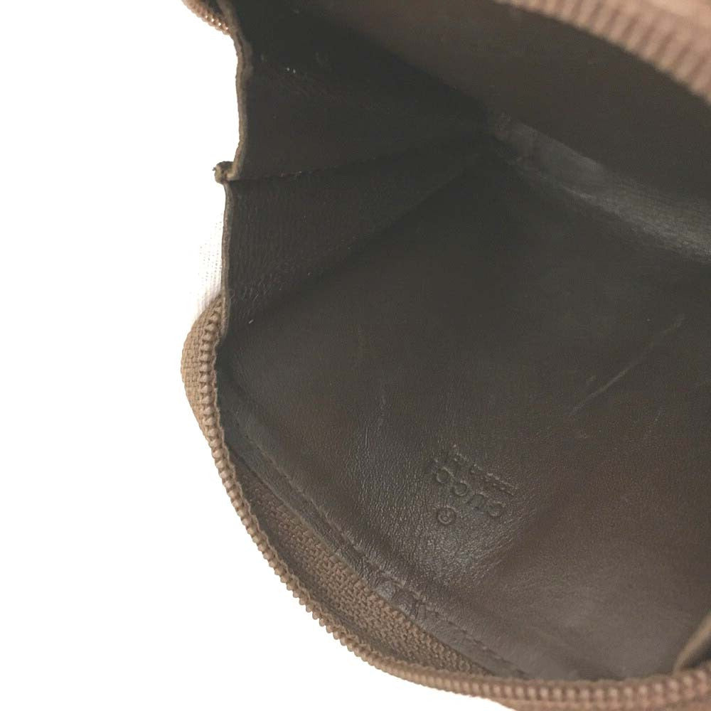 GUCCI Monogram Zip Lovely Coin Purse Brown