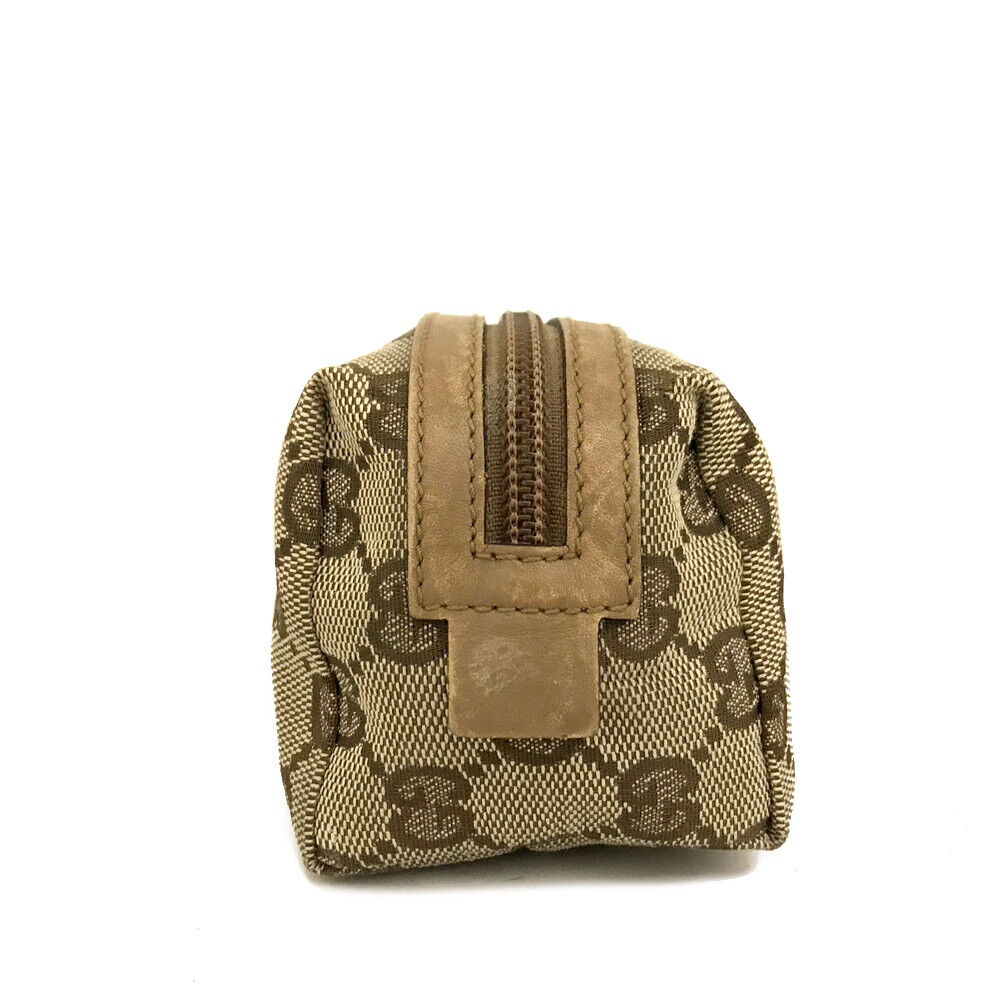 USED GUCCI Monogram Small Balthus Cosmetic Case Beige