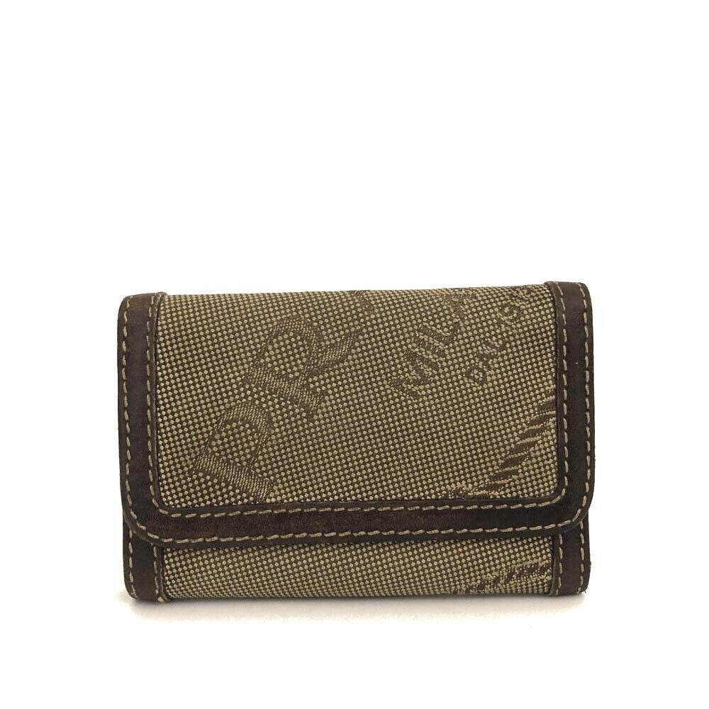 Prada  Jacquard Logo 6 Ring Key Case Corda Moro
