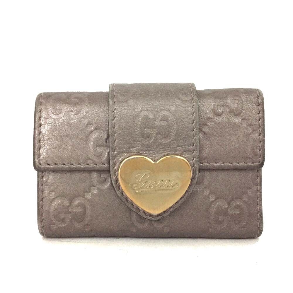 Gucci  Metallic Guccissima Heart Travel Wallet Lavender