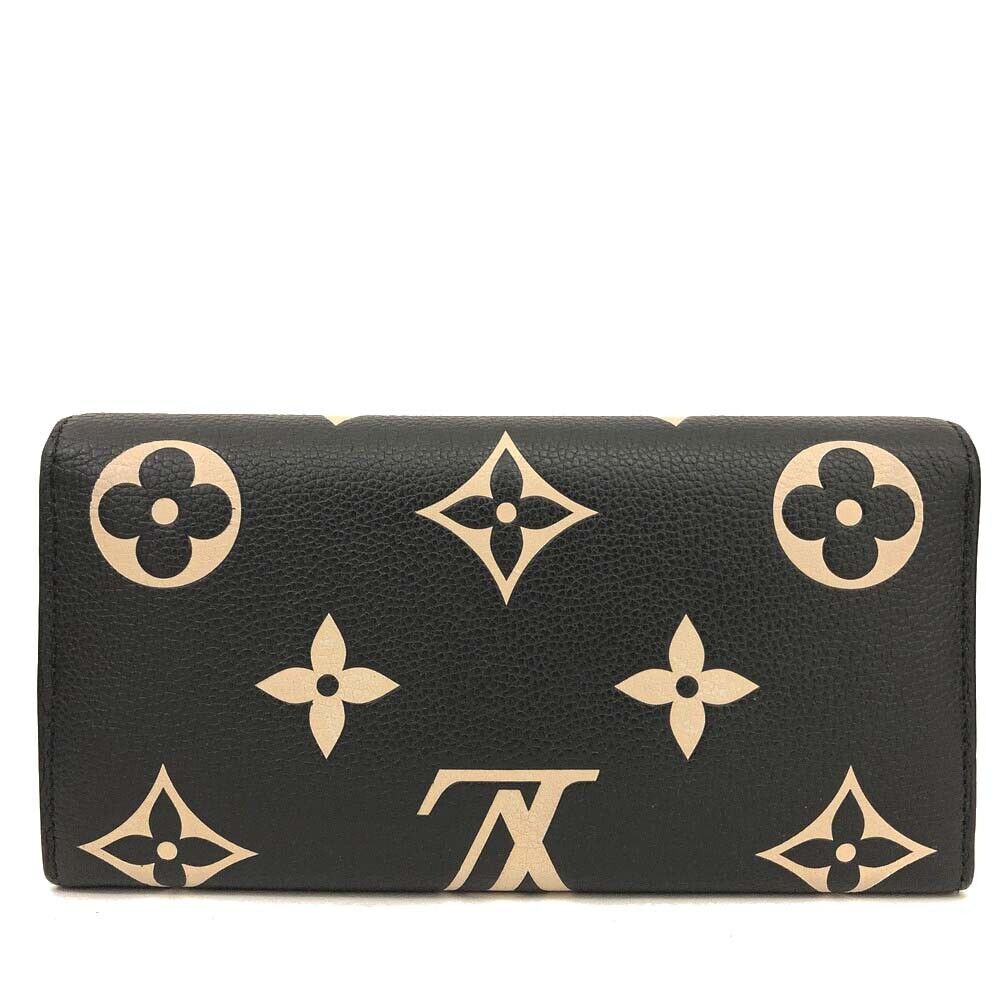 Louis Vuitton  Monogram Empreinte Giant Sarah Wallet Black Beige CA0221