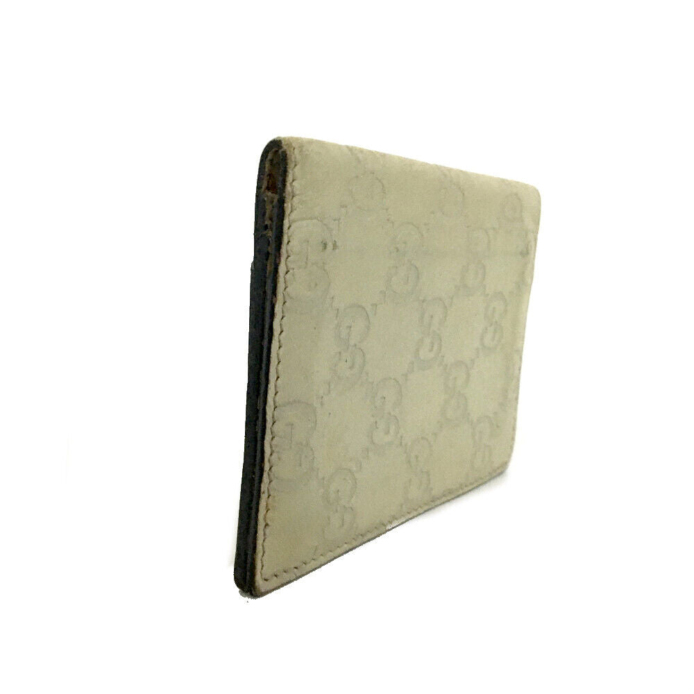 GUCCI Ssima GG Logo Leather Card Case