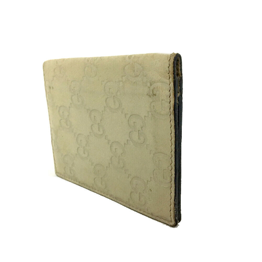 GUCCI Ssima GG Logo Leather Card Case