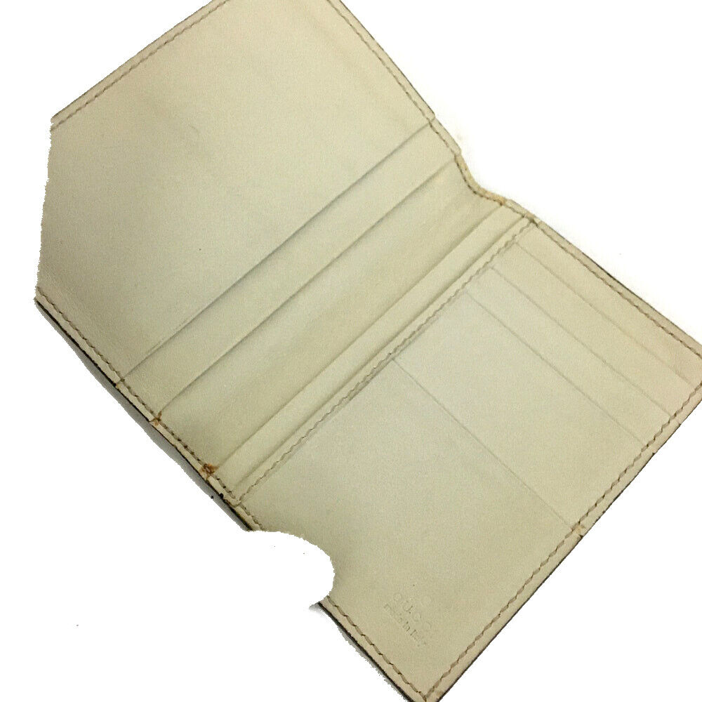 GUCCI Ssima GG Logo Leather Card Case