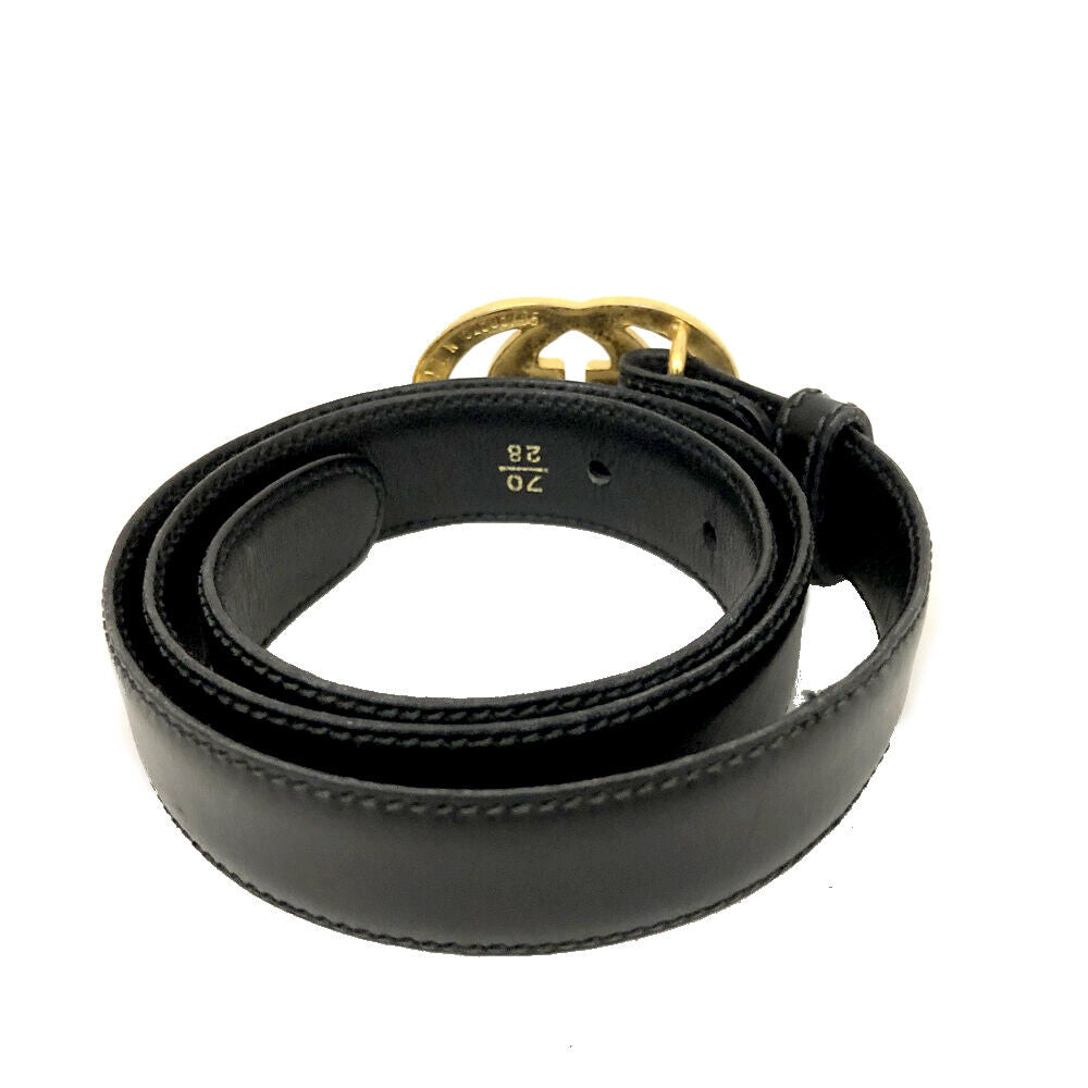 PRE-ORDER Gucci  Calfskin Double G 20mm Belt 70 28 Black