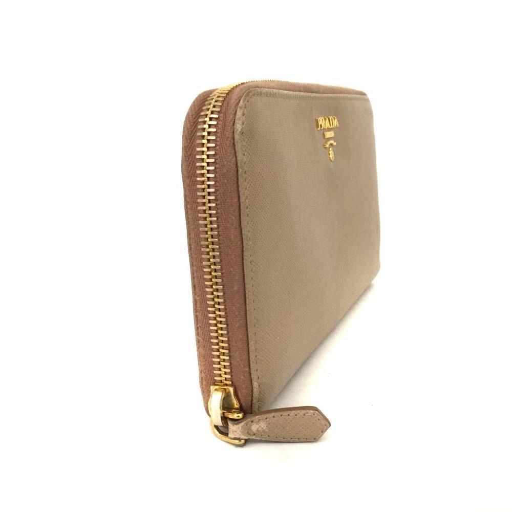 Preorder  PRADA Saffiano Metal Zip Around Wallet Sabbia