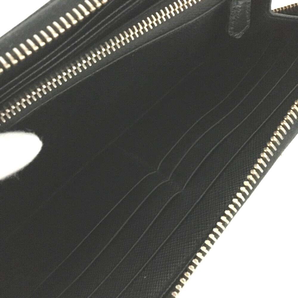 PRADA Saffiano Zip Around Wallet Black