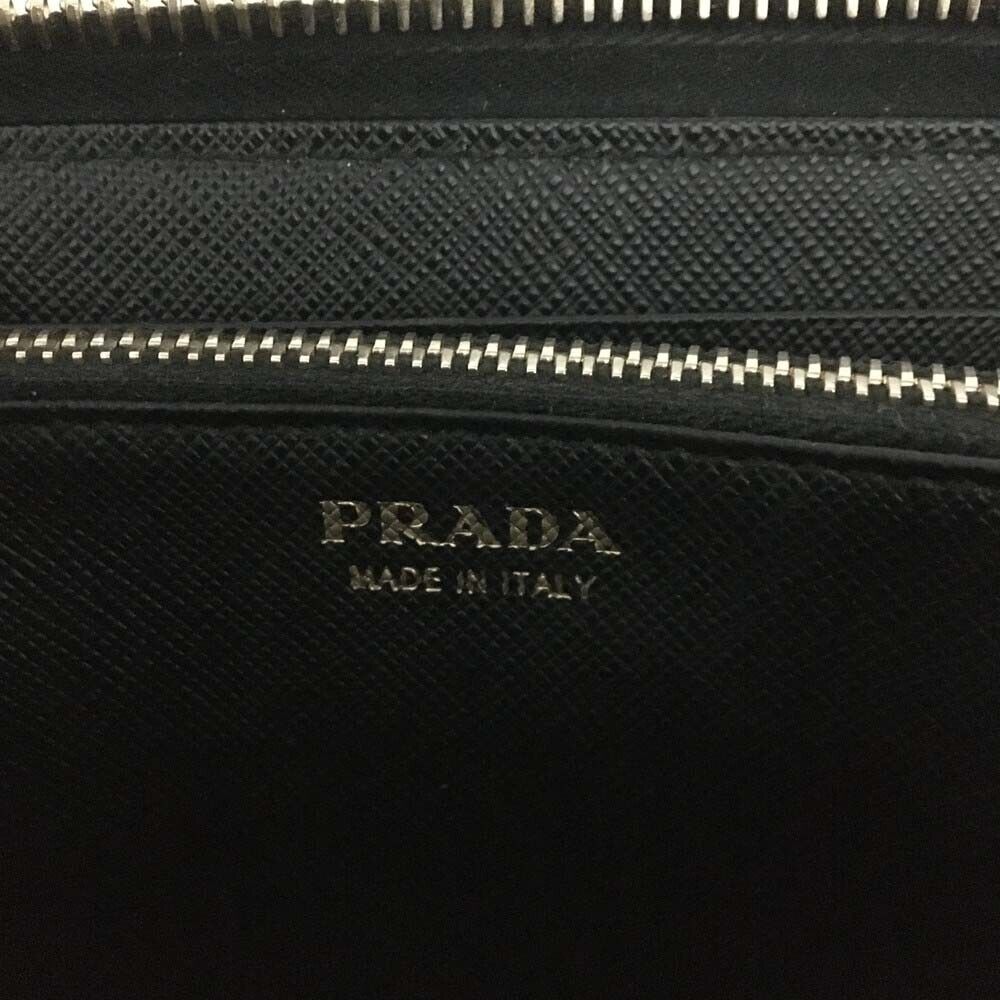 PRADA Saffiano Zip Around Wallet Black