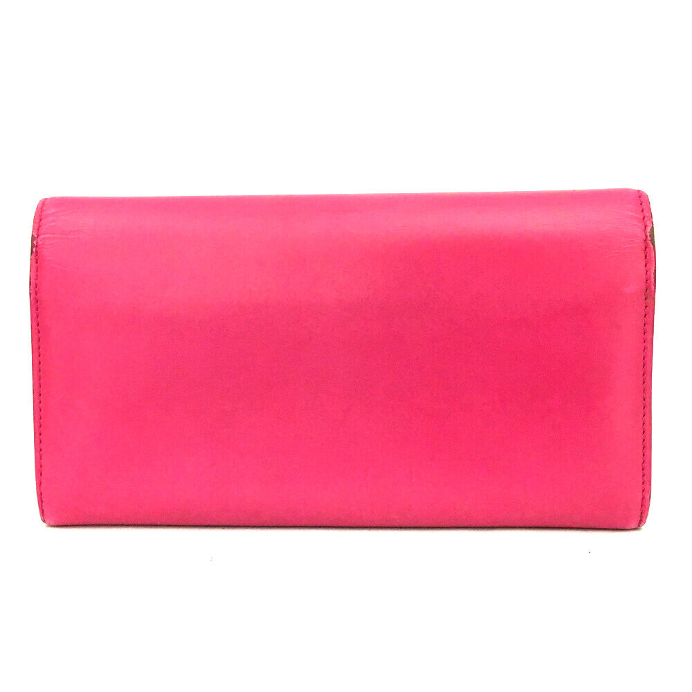 SAINT LAURENT Calfskin Classic Large Marquage Flap Wallet Pink