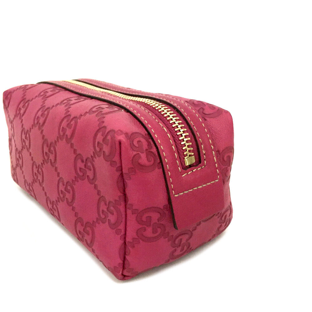 GUCCI Guccissima Small Cosmetic Pouch Pink