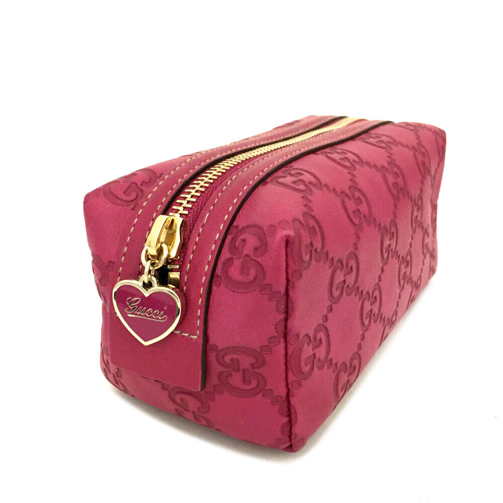 GUCCI Guccissima Small Cosmetic Pouch Pink