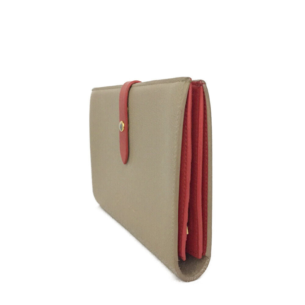 CELINE Calfskin Large Multifunction Strap Wallet Red