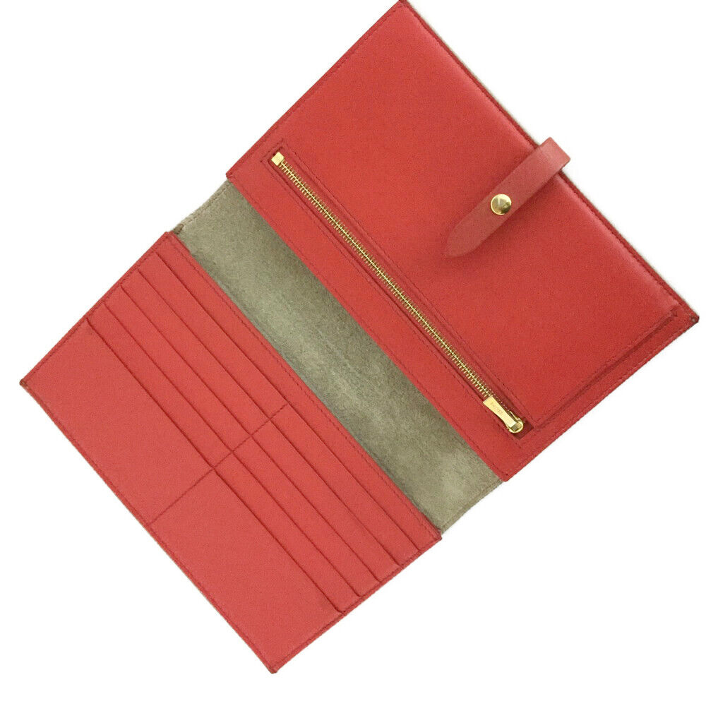 CELINE Calfskin Large Multifunction Strap Wallet Red