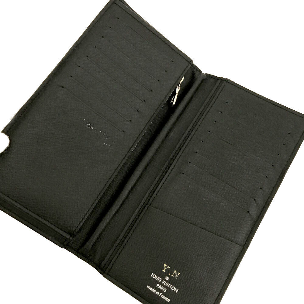 LOUIS VUITTON Damier Graphite Pixel Brazza Wallet Blue TA4126