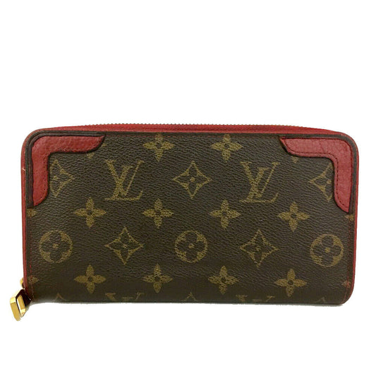 Louis Vuitton  Monogram Zippy Retiro Wallet Red MI1127