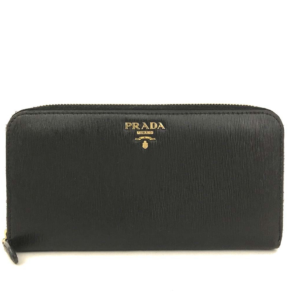 PRE-ORDER  Prada  Saffiano Metal Zip Around Wallet Black