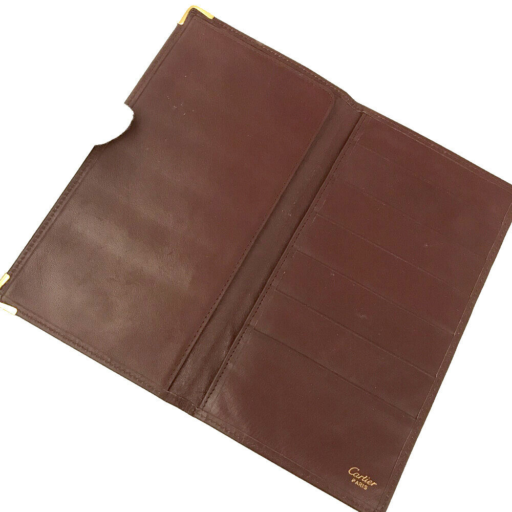 Must de Cartier Leather Long Bifold Wallet