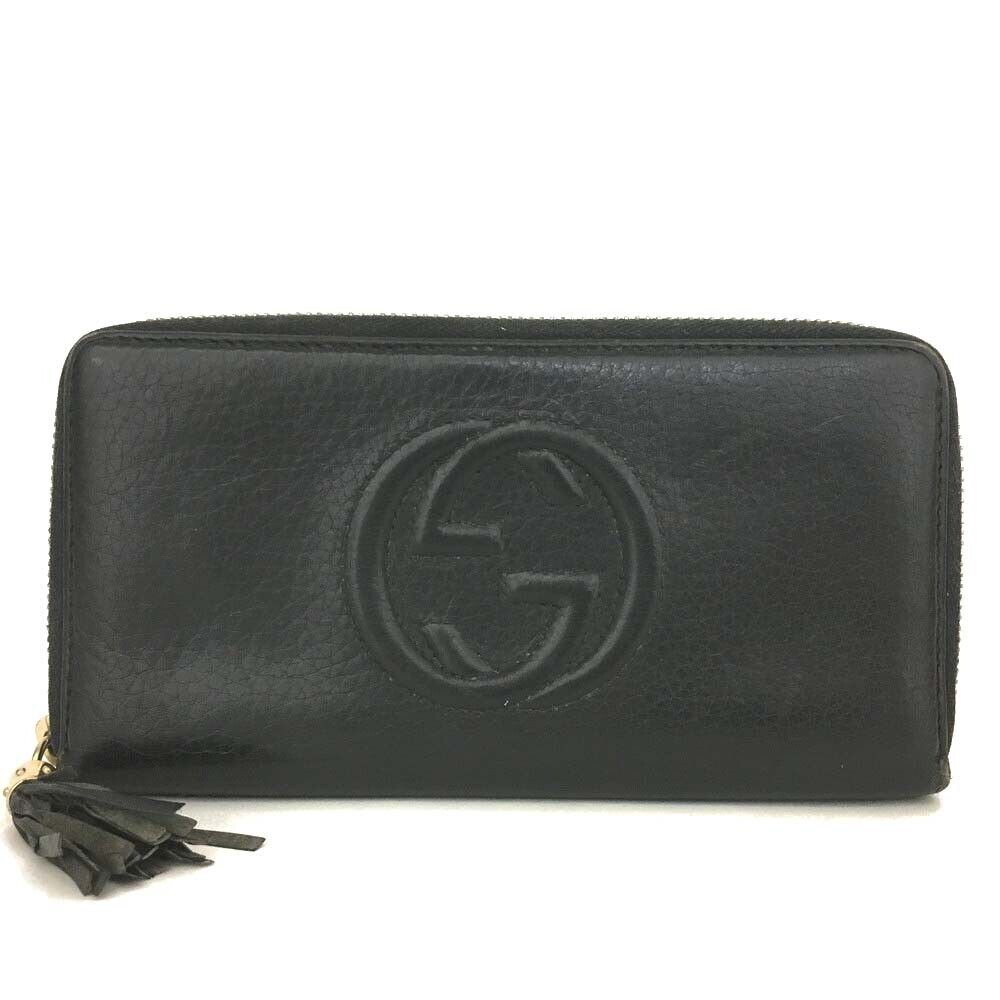 PRE-ORDER  Gucci  Pebbled Calfskin Soho Zip Around Wallet Black