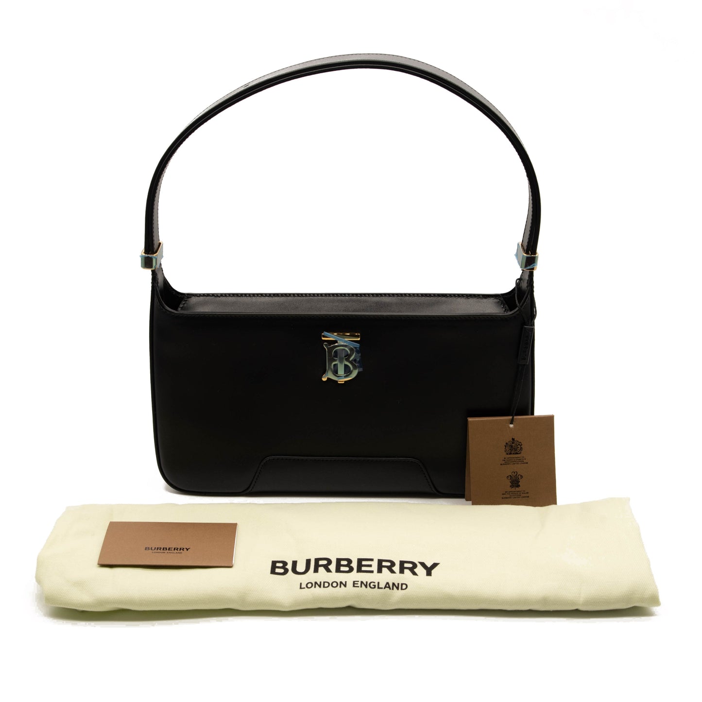 NEW Burberry Burberry TB Plaque Shoulder Bag Black
