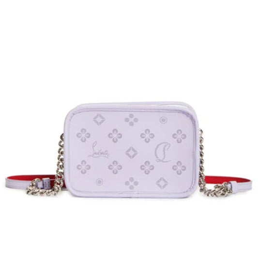 NEW Christian Louboutin Radioloubi Small Leather Crossbody Bag Lilac Perforated