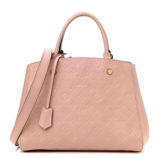USED Louis Vuitton Empreinte Montaigne MM Rose Poudre Pink Tote