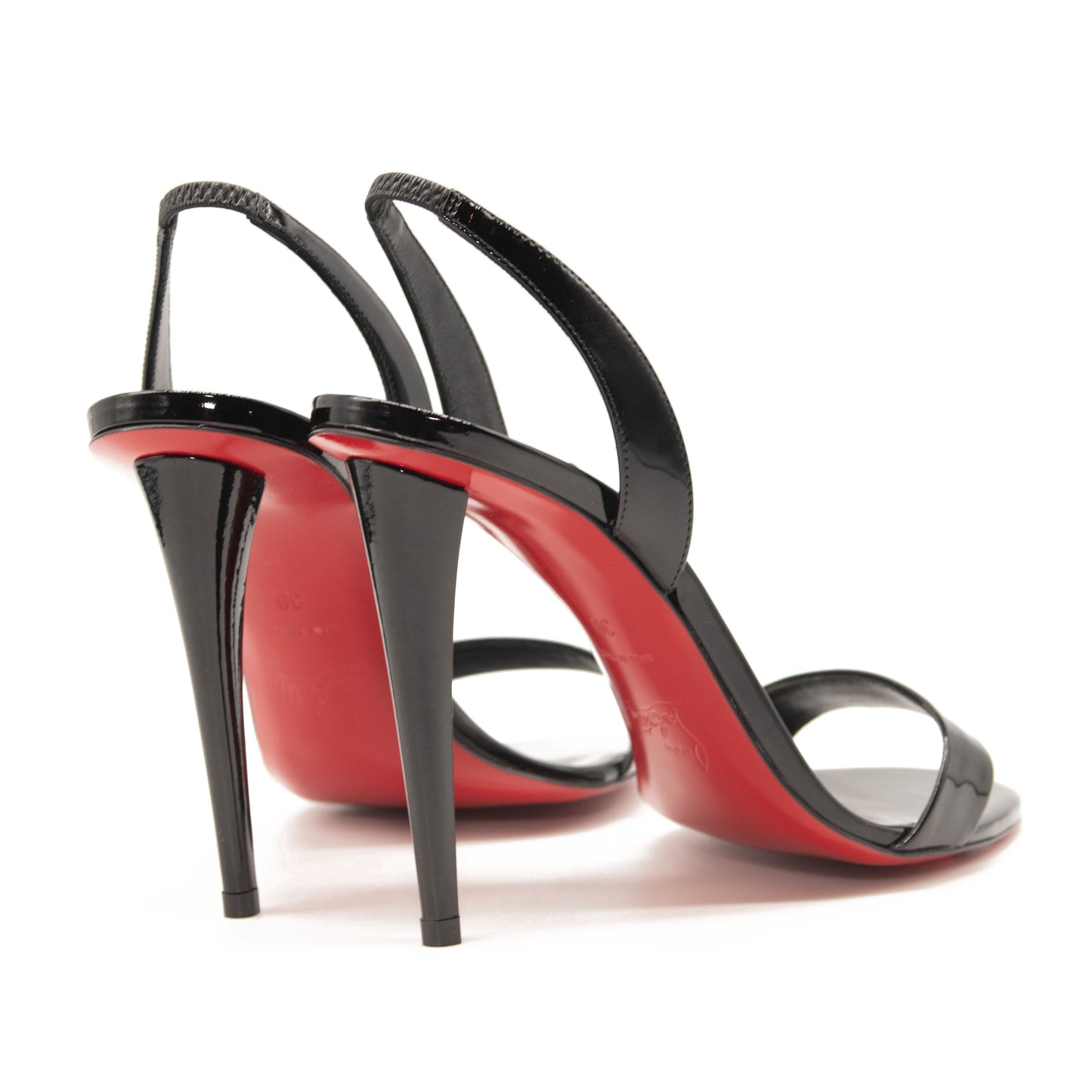 Christian Louboutin Astrid Slingback Sandal EU 39 Black Patent Heels Pumps