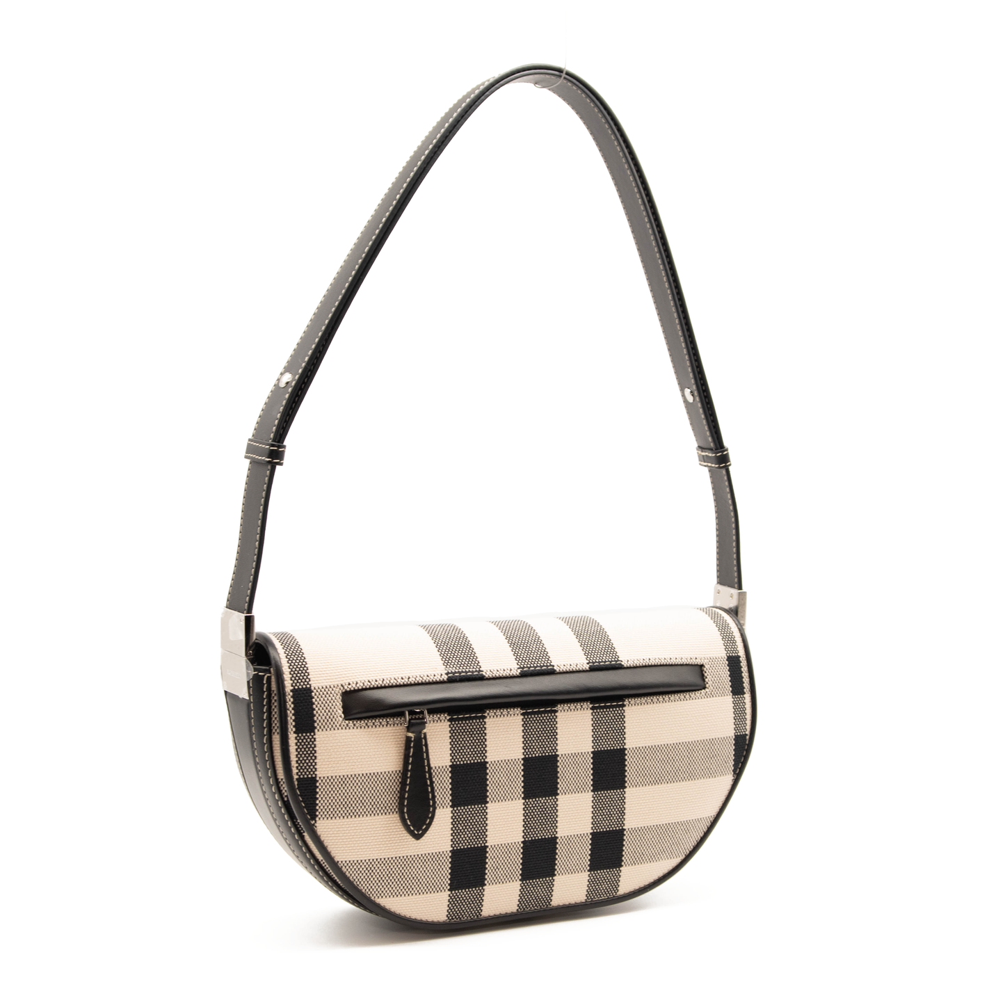 NEW $2050 Burberry Olympia Check Canvas Shoulder Bag