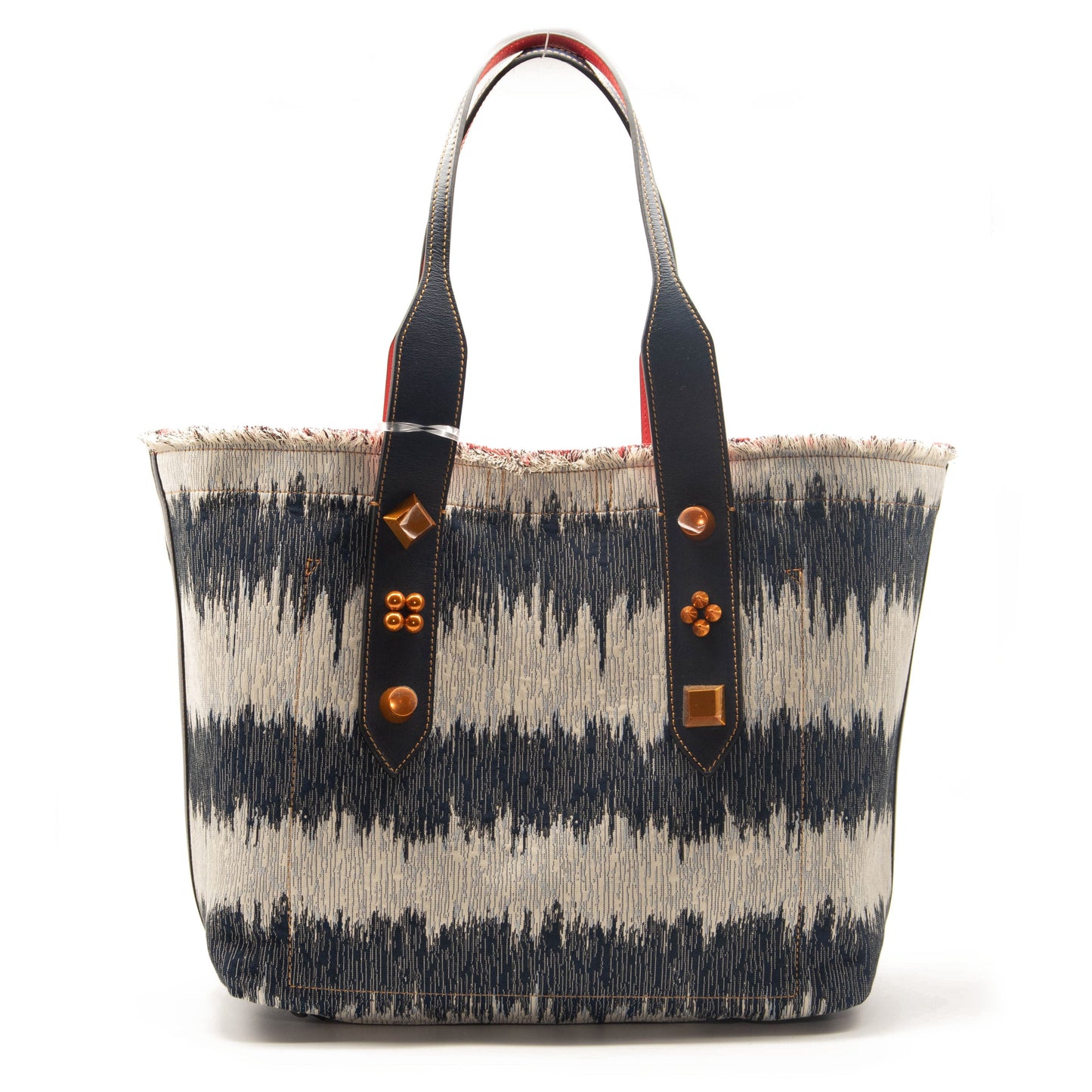 NEW Christian Louboutin Frangibus Medium Embroidered Tote Denim