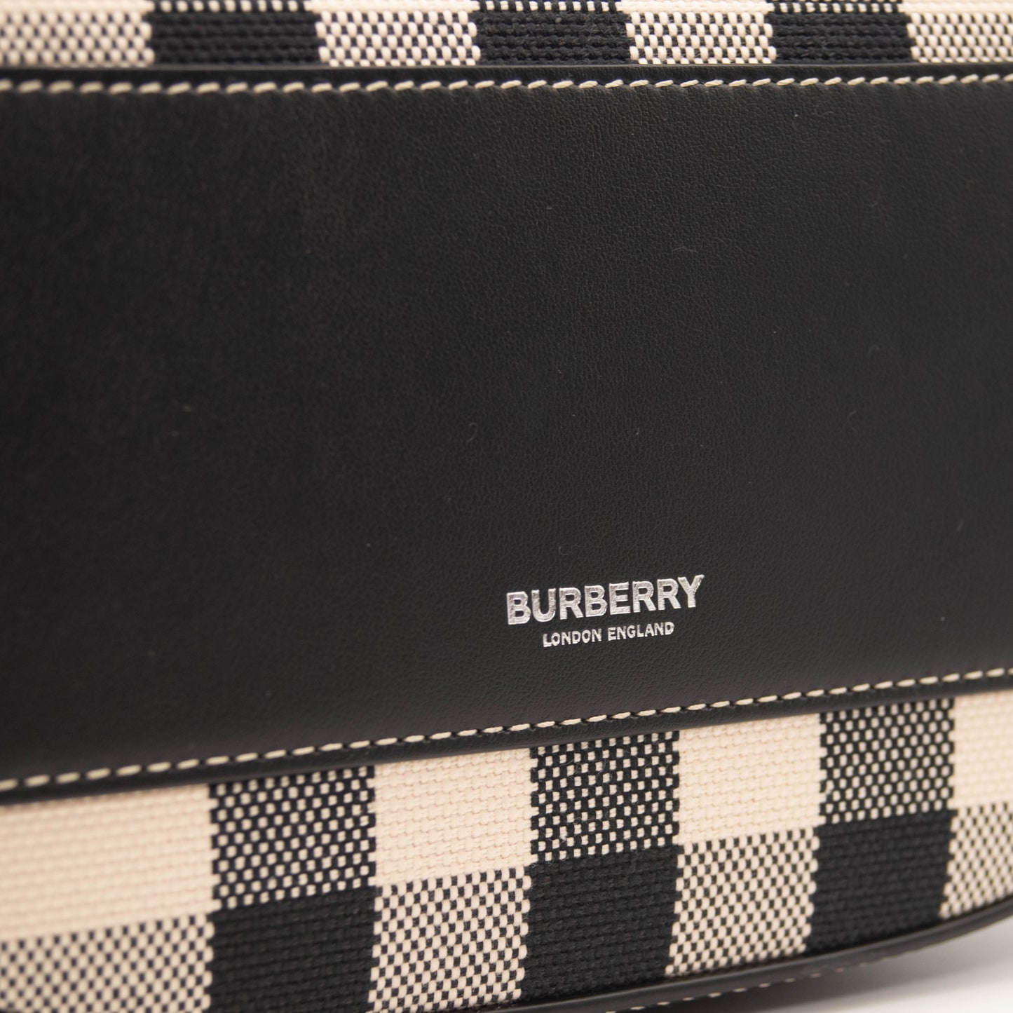 NEW $2050 Burberry Olympia Check Canvas Shoulder Bag