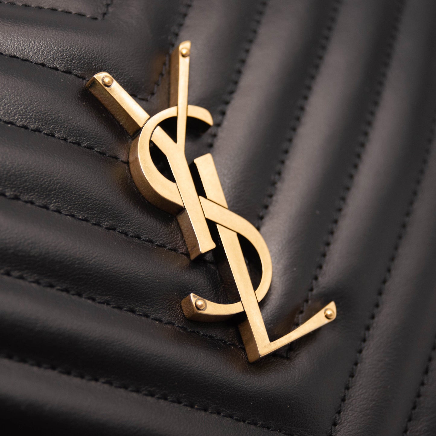 Saint Laurent Calfskin Matelasse Monogram Lou Camera Bag Black