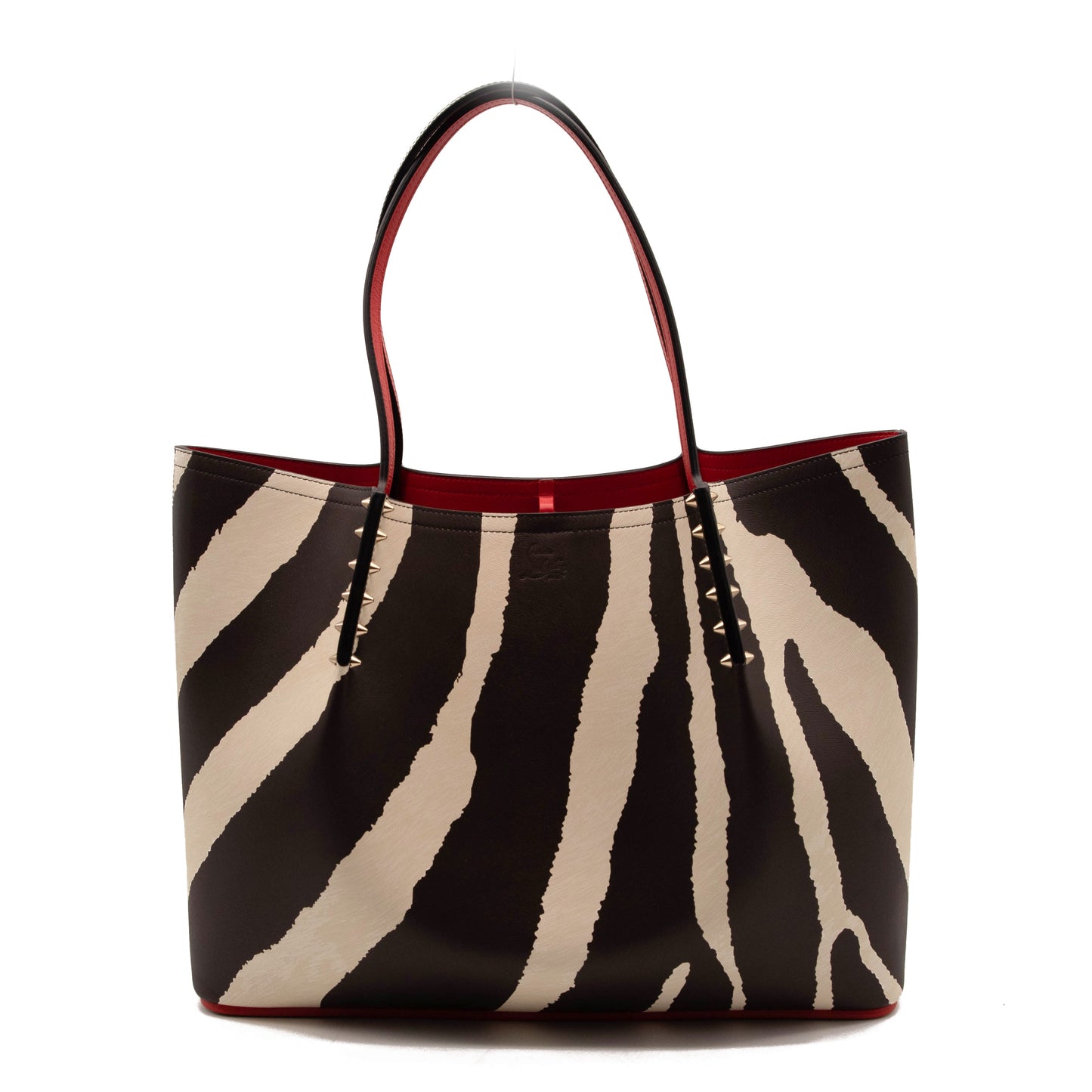 NEW $1700 Christian Louboutin Large Cabarock Stripe Tote in Dark Brown