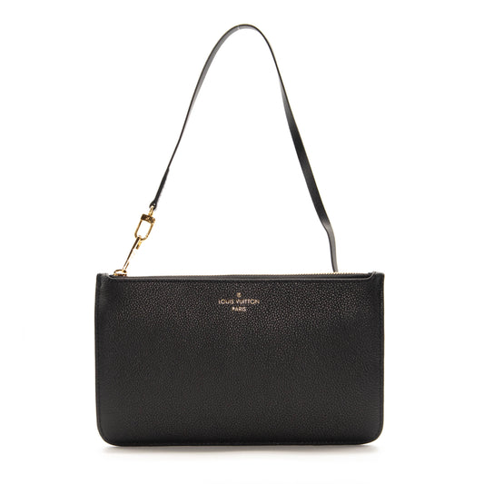 USED LOUIS VUITTON Empreinte Monogram Giant Neverfull MM Pochette Black Wristlet Shoulder Bag