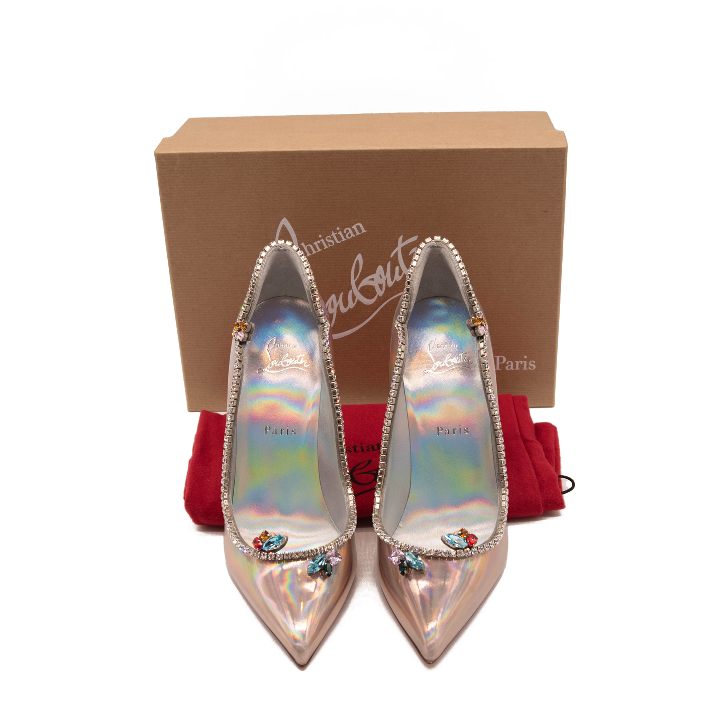 NEW Christian Louboutin Chick Queen Pointed Toe Pump Wood Rose 37.5 EU
