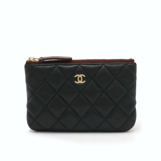 Chanel  Quilted Small Pouch Black 17*