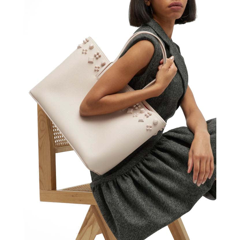 NEW $1890 Christian Louboutin Cabata Empire Spike Studded Leather Tote Bag