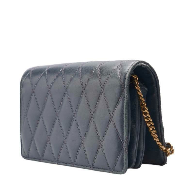 PREORDER Saint Laurent Lambskin Diamond Quilted Monogram Angie Chain