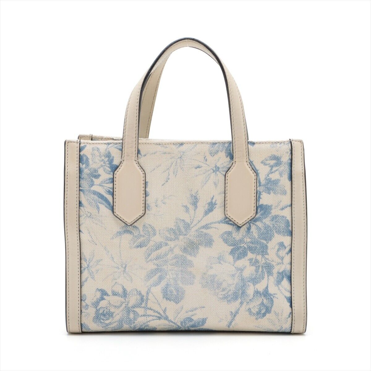 GUCCI Canvas Herbarium Print Tote Blue