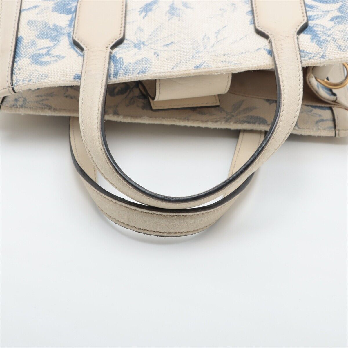 GUCCI Canvas Herbarium Print Tote Blue