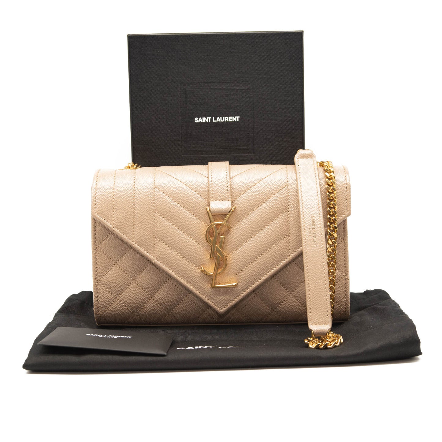 Saint Laurent Envelope Small Bag in Mix Matelasse Grain De Poudre Embossed