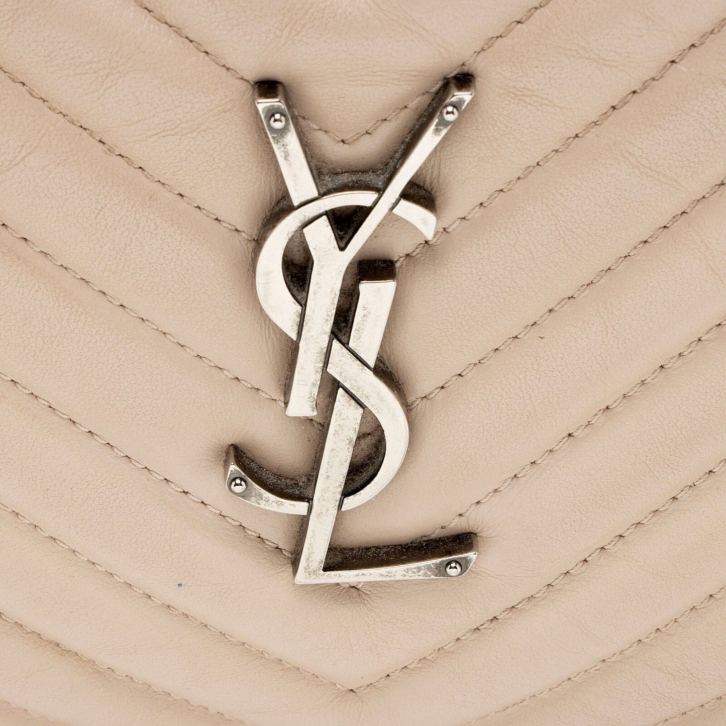 SAINT LAURENT Calfskin Matelasse Monogram Lou Camera Bag Crema Soft